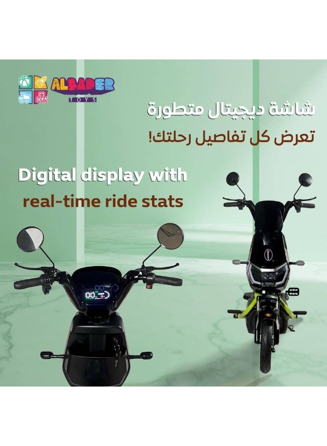 AL BADER Electric Scooter V30, Electric Kick Scooter With Modren Desgin, Max Speed 30 KM/H Around, Range 20-25-KM, Electric Motor With 4 Batteries, Adult Scooter With 350W Motor - Image 3